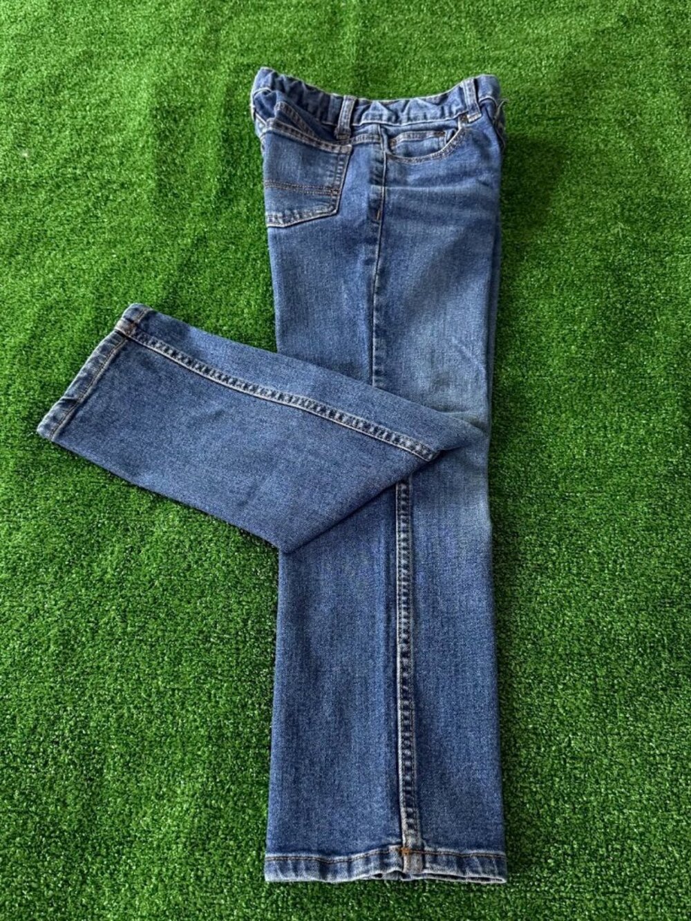 Wonder Nation Boys 8 Regular Relaxed Straight Jeans Indigo Blue Adjustable Waist
